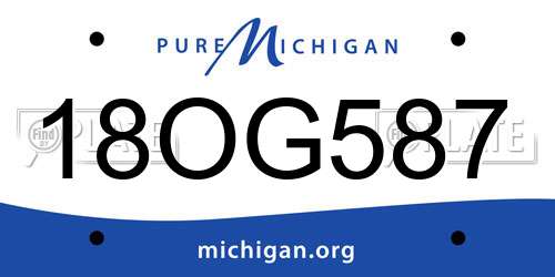 18OG587 Michigan License Plate