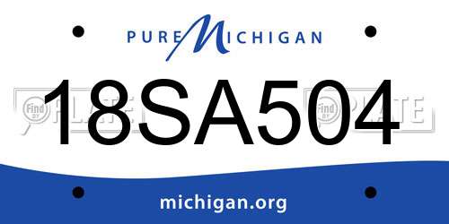 18SA504 Michigan License Plate