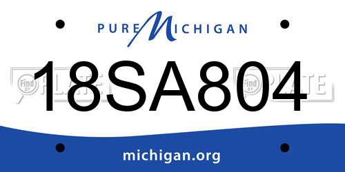 18SA804 Michigan License Plate