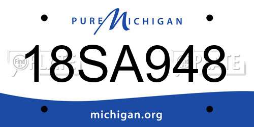 18SA948 Michigan License Plate