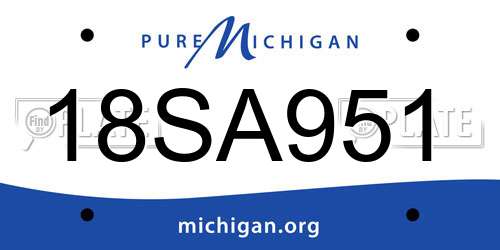 18SA951 Michigan License Plate