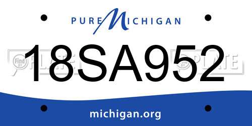 18SA952 Michigan License Plate