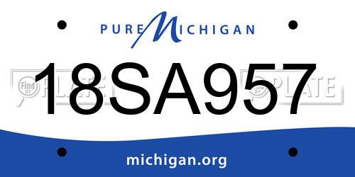 18SA957 Michigan License Plate