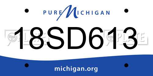 18SD613 Michigan License Plate