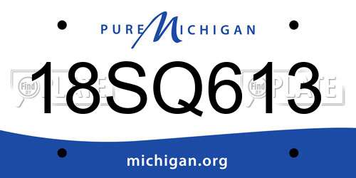 18SQ613 Michigan License Plate