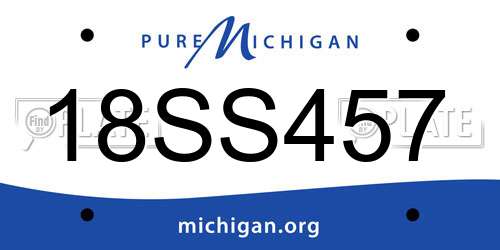 18SS457 Michigan License Plate