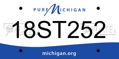 18ST252 Michigan License Plate