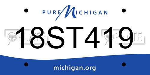 18ST419 Michigan License Plate