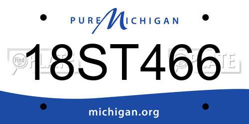 18ST466 Michigan License Plate