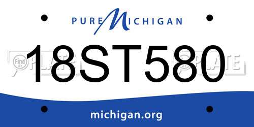 18ST580 Michigan License Plate