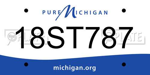 18ST787 Michigan License Plate