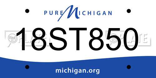 18ST850 Michigan License Plate