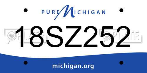 18SZ252 Michigan License Plate