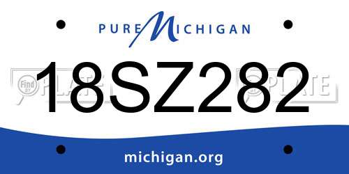 18SZ282 Michigan License Plate