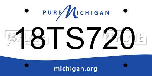 18TS720 Michigan License Plate