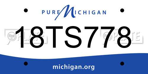 18TS778 Michigan License Plate