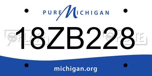 18ZB228 Michigan License Plate