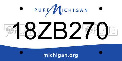 18ZB270 Michigan License Plate