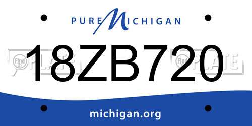 18ZB720 Michigan License Plate