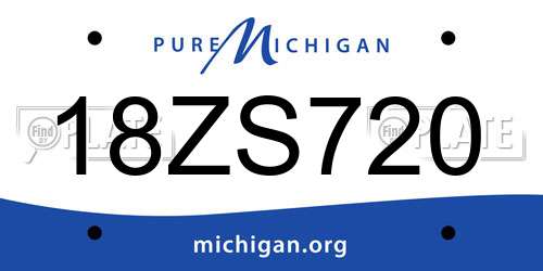 18ZS720 Michigan License Plate