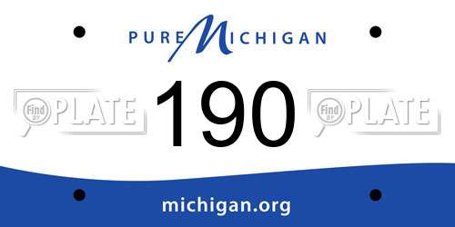 190 Michigan License Plate