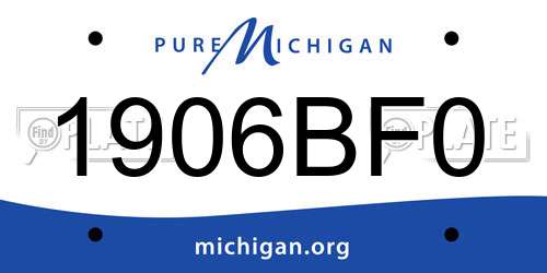 1906BF0 Michigan License Plate