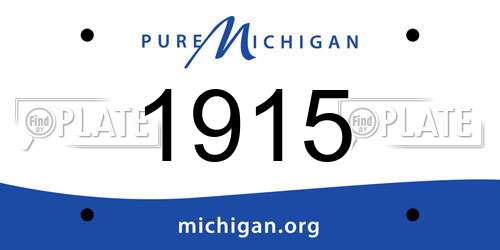 1915 Michigan License Plate