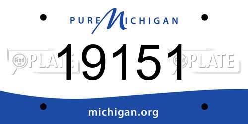 19151 Michigan License Plate
