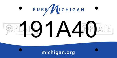 191A40 Michigan License Plate