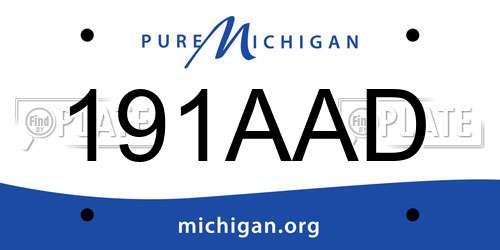 191AAD Michigan License Plate