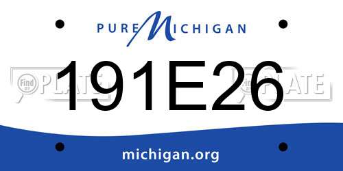 191E26 Michigan License Plate