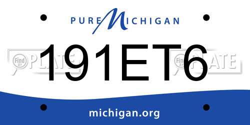 191ET6 Michigan License Plate