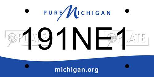 191NE1 Michigan License Plate