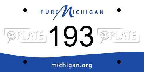 193 Michigan License Plate