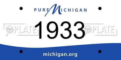 1933 Michigan License Plate