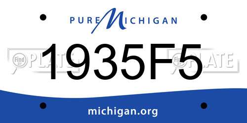 1935F5 Michigan License Plate