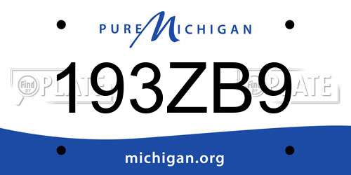193ZB9 Michigan License Plate