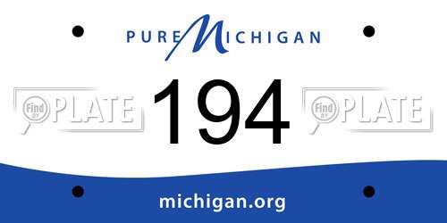 194 Michigan License Plate