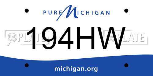 194HW Michigan License Plate