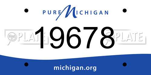 19678 Michigan License Plate