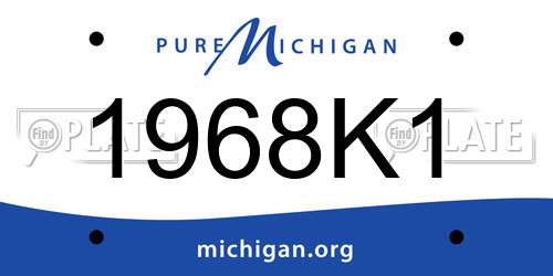 1968K1 Michigan License Plate