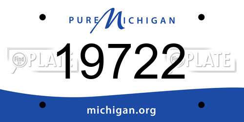 19722 Michigan License Plate