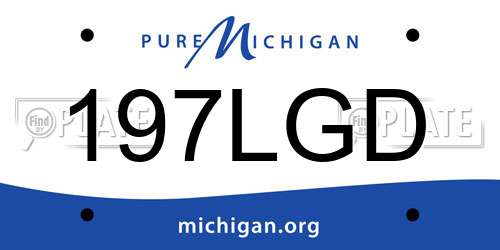 197LGD Michigan License Plate