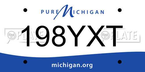 198YXT Michigan License Plate
