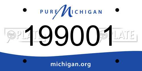 199001 Michigan License Plate
