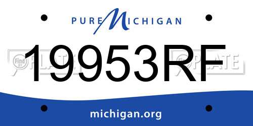 19953RF Michigan License Plate