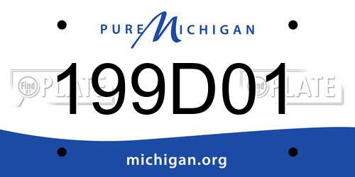 199D01 Michigan License Plate