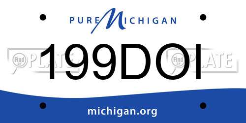 199DOI Michigan License Plate