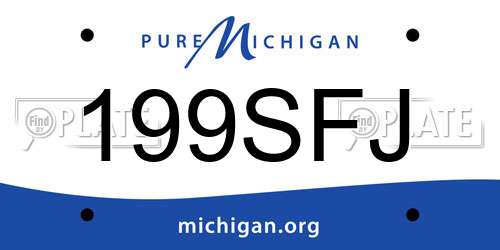 199SFJ Michigan License Plate