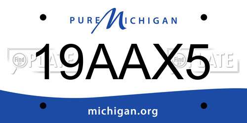 19AAX5 Michigan License Plate